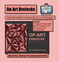Vorschau - Stundenentwürfe - Kunstprojekt „Op-Art Dreiecke“ – Optische Täuschung mit Buntstiften Schritt für Schritt - Deckblatt