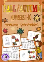 Vista previa - Hojas de trabajo - 1-10 Numbers Pre-Writing Practice -FALL / AUTUMN- - Portada