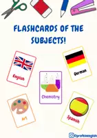 Aperçu - Cartes / Images - Flashcard School Subjects in English! - Page de couverture