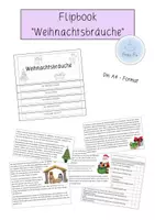 Vorschau - Arbeitsblätter - Flipbook "Weihnachtsbräuche" (Weihnachtsbaum, Geschenke, Weihnachtsmann, Weihnachtsfest) - Deckblatt