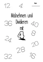 Vorschau - Arbeitsblätter - Übungsheft, Einmaleins, 4er Reihe, 2./3.Klasse - Seite 1
