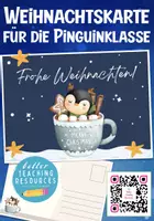 Vorschau - Mal- und Bastelvorlagen - Pinguinklasse Postkarte Weihnachten Klassentier Pinguin - Deckblatt