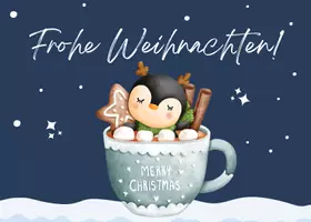Vorschau - Mal- und Bastelvorlagen - Pinguinklasse Postkarte Weihnachten Klassentier Pinguin - Seite 2