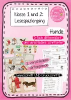 Vorschau - Arbeitsblätter - 2. Klasse: Lesespaziergang Haustiere - Hunderassen in Grundschrift UND Druckschrift UND AW Straight - Deckblatt