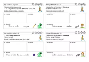Aperçu - Feuilles d'exercices - Problèmes du jour première série CP - Page 3