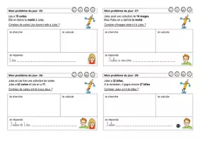 Aperçu - Feuilles d'exercices - Problème du jour deuxième série CP - Page 3