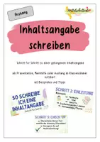 Vorschau - Präsentationen/Tafelbilder - Inhaltsangabe "Schritt für Schritt" schreiben- Poster fürs Klassenzimmer - Deckblatt