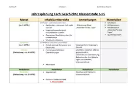 Vorschau - Lehrpläne/Lehrermaterial - Jahresplanung Geschichte Realschule - Seite 1