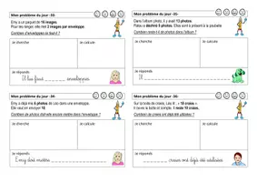 Aperçu - Feuilles d'exercices - Un problème mathématiques chaque jour en CP - Page 1