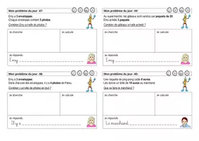 Aperçu - Feuilles d'exercices - Un problème mathématiques chaque jour en CP - Page 2