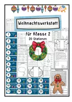 Vorschau - Stationenlernen - Weihnachtswerkstatt- Klasse 2 - Deckblatt