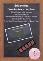 Vorschau - Videos - Erklärvideo Verben Wortarten Film +PDF - Deckblatt