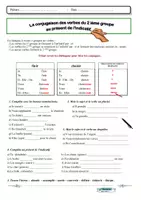 Aperçu - Feuilles d'exercices - La conjugaison des verbes du deuxième groupe - Page de couverture
