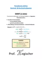 Vorschau - Stundenentwürfe - SKRIPT: Periodische Dezimalzahlen (mit Lösungen & PowerPoint) - Deckblatt