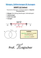 Vorschau - Unterrichtsreihen - SKRIPT: Mengen, Zahlenmengen und Aussagen (mit Lösungen & PowerPoint) - Deckblatt