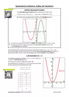 Vorschau - Unterrichtsreihen - SKRIPT: Quadratische Funktion (1): Aufbau der Hauptform (mit Lösungen & PowerPoint) - Seite 2