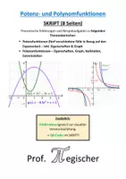 Vorschau - Unterrichtsreihen - SKRIPT: Potenzfunktionen und Polynomfunktionen (mit Lösungen & PowerPoint) - Deckblatt