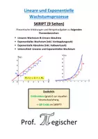 Vorschau - Unterrichtsreihen - SKRIPT: Lineare und Exponentielle Wachstumsprozesse (mit Lösungen) - Deckblatt
