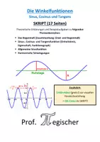 Vorschau - Unterrichtsreihen - SKRIPT: Die Winkelfunktionen (Sinus-, Cosinus- und Tangensfunktion) - Deckblatt
