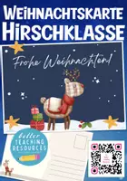 Vorschau - Mal- und Bastelvorlagen - Postkarte Weihnachten Hirschklasse - Deckblatt