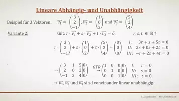 Vorschau - Präsentationen/Tafelbilder - Tafelbilder - Lineare Abhängig- und Unabhängigkeit - Seite 3