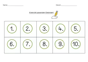 Vorschau - Arbeitsblätter - Materialpaket: Ordnungszahlen in der Gebärdensprache - Seite 3