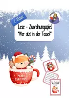 Vorschau - Stationenlernen - Lesezuordnungsspiel "Wer sitzt in der Tasse" , 2.Klasse - Deckblatt
