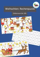 Vorschau - Arbeitsblätter - Rechenpuzzle: Zahlenraum 100: Weihnachten: Rentier - Deckblatt