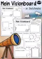 Aperçu - Matériel pour travaux manuels / dessin - Mein Visionboard - Sketchnotes - Page de couverture