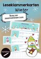 Vorschau - Spiele - Winterliche Leseklammerkarten - Deckblatt