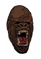 Vorschau - selbst erstellte Cliparts/Grafiken - Brüllender Gorilla Tiermotiv (Bildkarte, Poster Malen & Zeichnen, Malvorlagen, Tiere Kunst) - Deckblatt