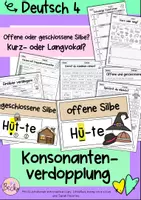 Vorschau - Arbeitsblätter - Doppelte Konsonanten (Mitlautverdopplung) - Deckblatt