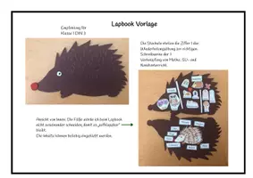 Vorschau - Mal- und Bastelvorlagen - Igel Lapbook (Klasse 1) - Seite 2