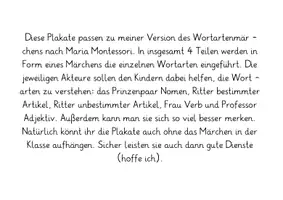 Vorschau - Stundenentwürfe - Merkplakate zu den Wortarten Königreich der Wortarten - Seite 1
