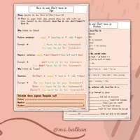 Vorschau - Arbeitsblätter - TIPCARD and WORKSHEET - Have/has to - Deckblatt