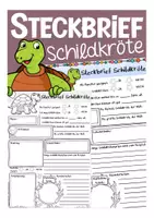 Vorschau - Arbeitsblätter - Schildkröte Steckbrief für den Sachunterricht in der Grundschule - Deckblatt