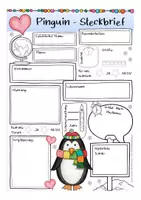 Vista previa - Hojas de trabajo - Steckbrief Deutsch / Alemán Pinguin - página 1