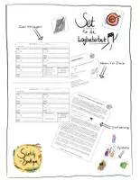 Vorschau - Fördermaterial/Inklusion - Logbuch im Sketchnotes-Stil - Ziele setzen macht Spaß! Mit Einführung, Symbolen und Beispielzielen. - Deckblatt