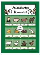 Vorschau - Fördermaterial/Inklusion - Anlautkarten für die Freiarbeit- Bauernhof - Deckblatt