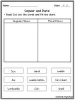 Vista previa - Hojas de trabajo - Singular and plural Nouns Activities / Sustantivos Plurales y singulares - página 3