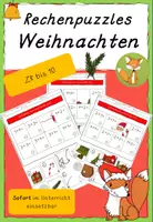Vorschau - Arbeitsblätter - Rechenpuzzles Weihnachten ZR bis 10 - Deckblatt