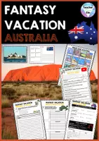 Vorschau - Unterrichtsreihen - AUSTRALIA Fantasy Vacation - Worksheets | Listening, Note taking, Writing, Speaking | Holiday Activity - Deckblatt