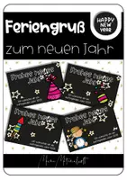 Vorschau - Bildkarten - Feriengruß für den 1. Schultag nach den Weihnachtsferien - Deckblatt