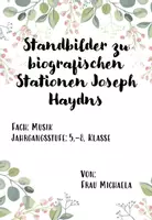Vorschau - Aufgabenkarten - Standbilder zu biografischen Stationen Joseph Haydns - Deckblatt