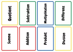 Vorschau - Spiele - Mathematikspiel "KREISDUELL" Grundrechenarten Fachbegriffe - Seite 3