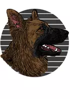 Vorschau - Mal- und Bastelvorlagen - Deutscher Schäferhund (Bildkarte, Poster Malen & Zeichnen, Malvorlagen, Tiere Kunst) - Deckblatt