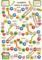 Aperçu - Jeux - NUMBERS - SNAKES and LADDERS board game for ESL learners, English - Page de couverture