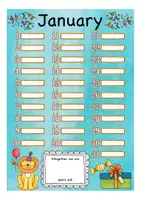 Aperçu - Matériel pour travaux manuels / dessin - Birthday calendar English Anglais - Page 1