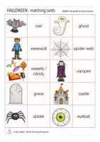 Aperçu - Jeux - Halloween English Anglais matching cards game - Page 2