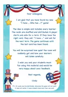 Aperçu - Apprentissages en autonomie - USA / America I have, Who has? game English Anglais - Page 1